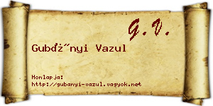 Gubányi Vazul névjegykártya
